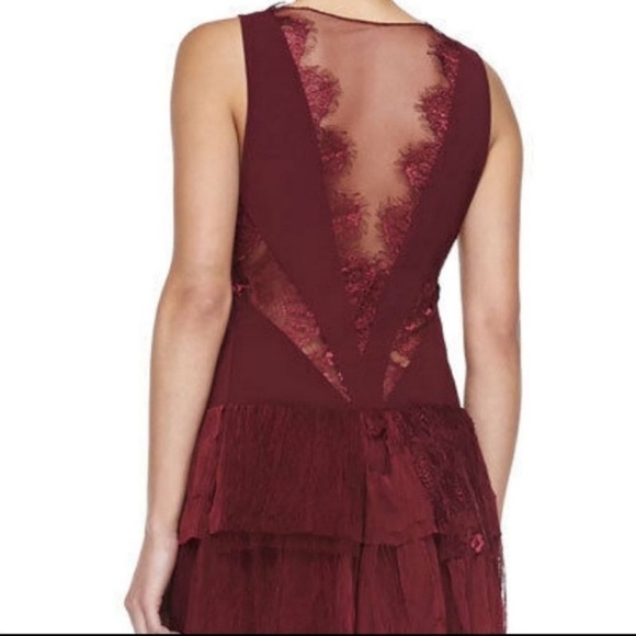 FREE PEOPLE “Dove Dress” Partial sheer Lace Drop waist tiered Skirt Size 10 EUC - Picture 16 of 16